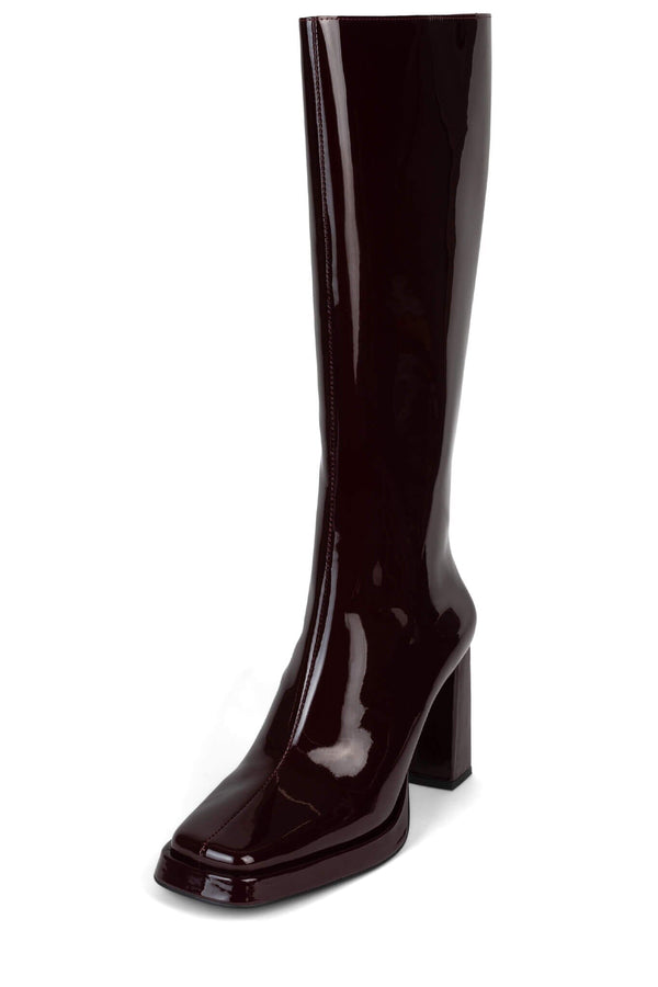 Jeffrey Campbell MAXIMAL-3 Knee-High Boot Wine Patent