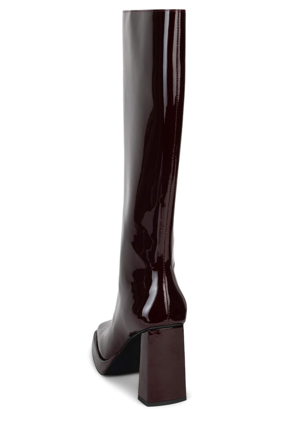 Jeffrey Campbell MAXIMAL-3 Knee-High Boot Wine Patent