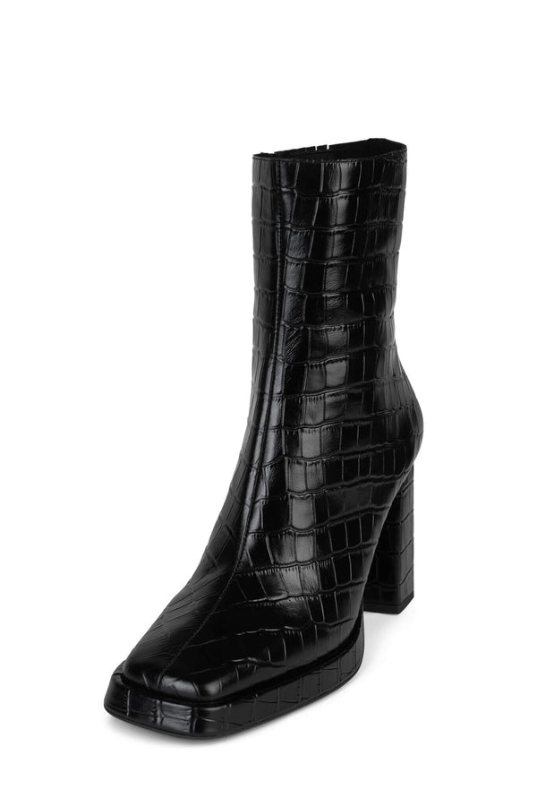Jeffrey Campbell MAXIMAL-L3 Heeled Boot Black Croco Patent