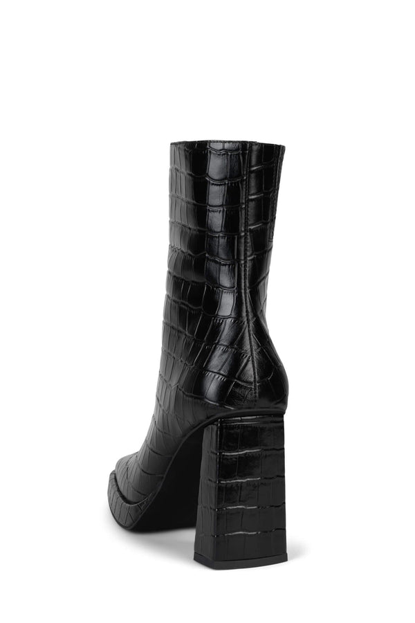 Jeffrey Campbell MAXIMAL-L3 Heeled Boot Black Croco Patent