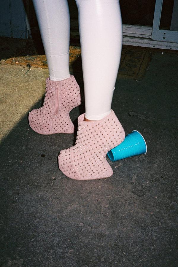 Jeffrey Campbell MIDNITE-Q Platform Wedge Black Suede Silver