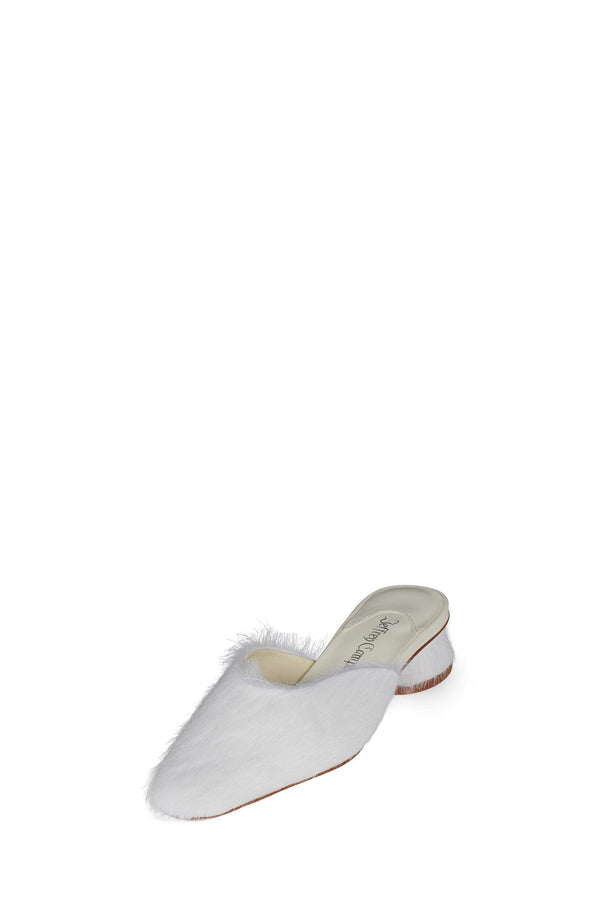Jeffrey Campbell MOLLY-2F Heeled Mule Ivory Longhair