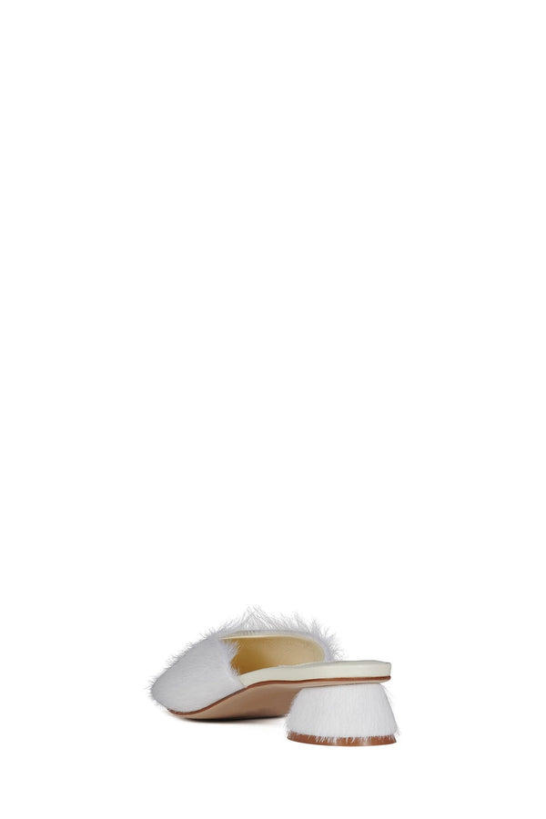Jeffrey Campbell MOLLY-2F Heeled Mule Ivory Longhair