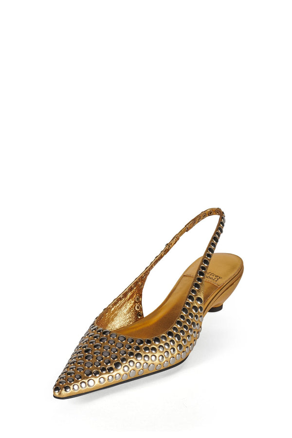 Jeffrey Campbell MONDAY-SD Slingback Heel Gold Silver