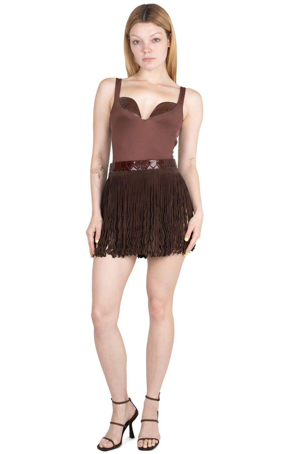 Jeffrey Campbell MONICA-CH Heeled Sandal Brown Suede