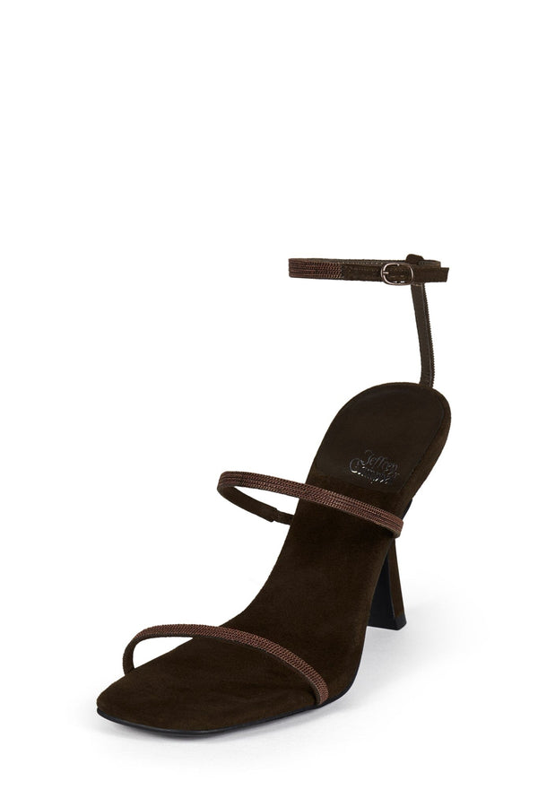 Jeffrey Campbell MONICA-CH Heeled Sandal Brown Suede