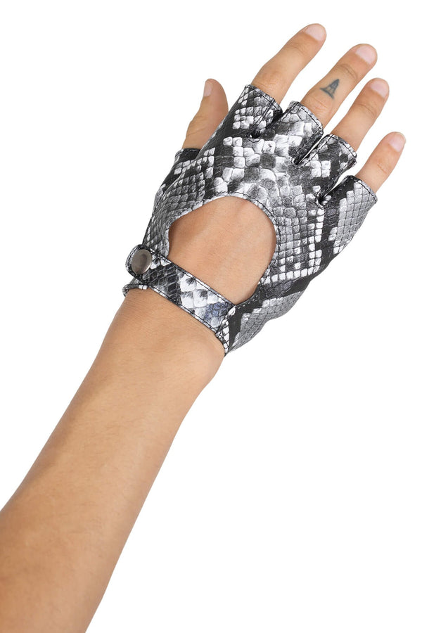 jeffrey campbell MOTO-MAMI GLOVES Gloves White Grey Python
