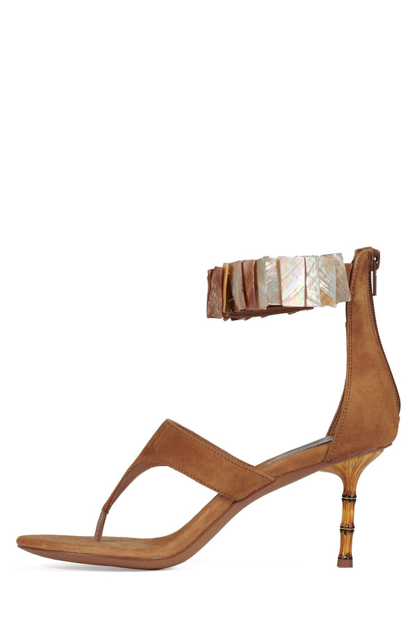 jeffrey campbell NATICA-SH Heeled Sandal Tan Suede Combo