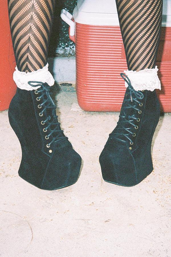 Jeffrey Campbell NIGHTLITA Platform Wedge Black Suede