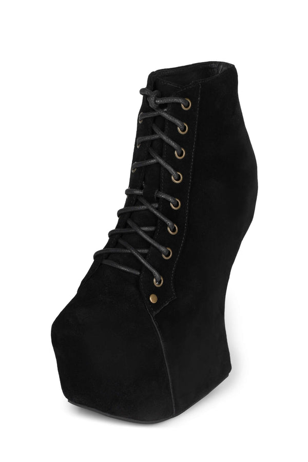 Jeffrey Campbell NIGHTLITA Platform Wedge Black Suede