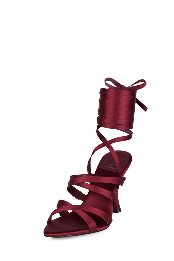 Jeffrey Campbell OBSESSED Heeled Sandal Berry Satin