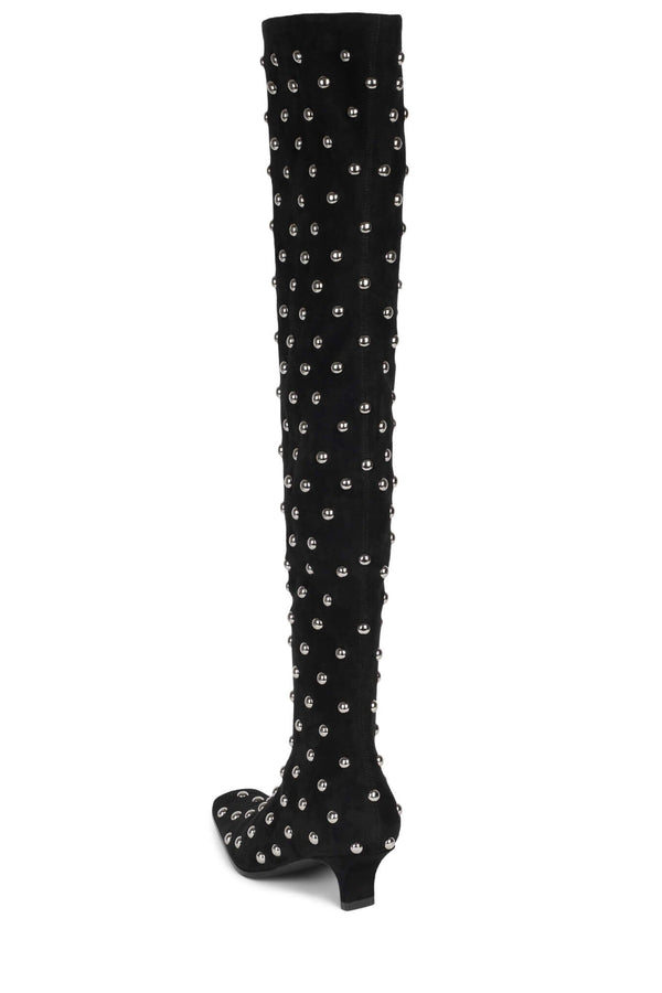 Jeffrey Campbell OTHERS-OKS OTK Boot Black Suede Silver