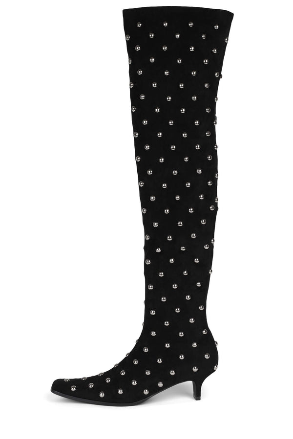 jeffrey campbell OTHERS-OKS OTK Boot Black Suede Silver