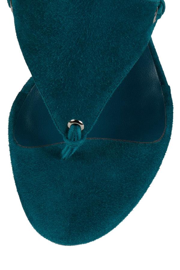 Jeffrey Campbell PACHOULI Wedge Sandal Dusty Turquoise Suede