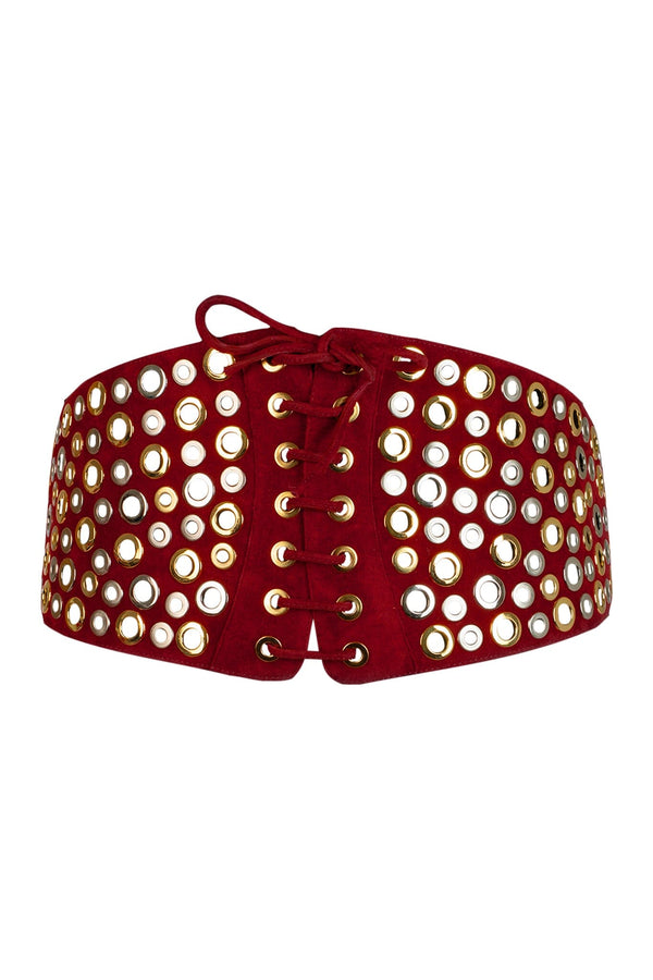 jeffrey campbell PARAMETER BELT Belt Red Suede Silver Gold