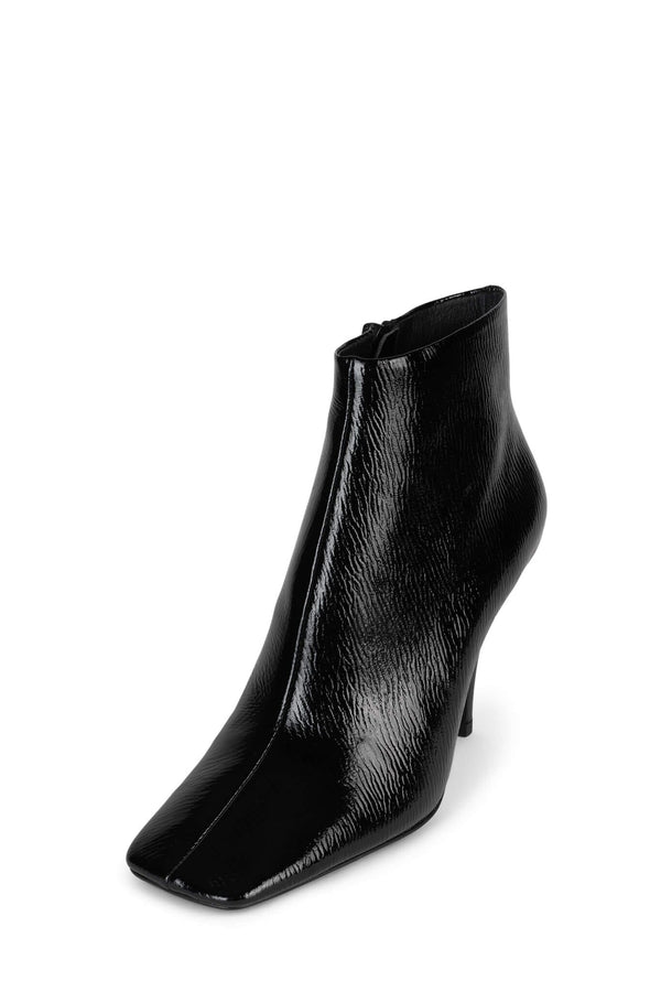 Jeffrey Campbell PARISIAN Ankle Boot Black Big Crinkle Pat