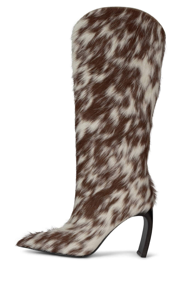 jeffrey campbell PINPOINT-F Knee-High Boot Tan White Cow