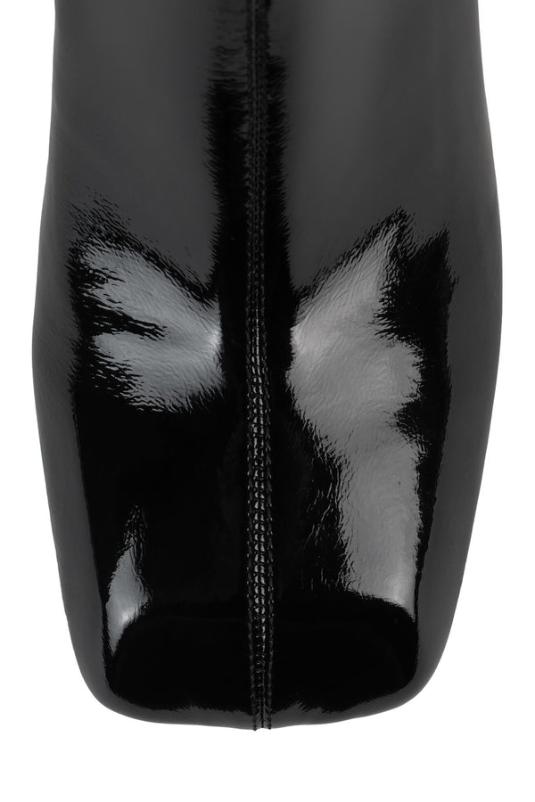 Jeffrey Campbell PLEASED-M Heeled Boot Black Patent Stretch