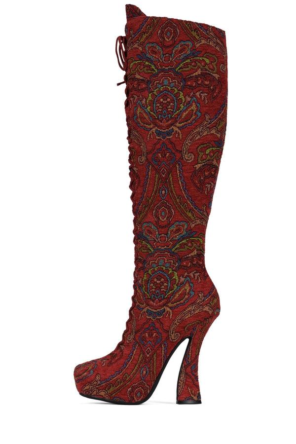 jeffrey campbell POP-OFF-EM Knee-High Boot Red Tapestry