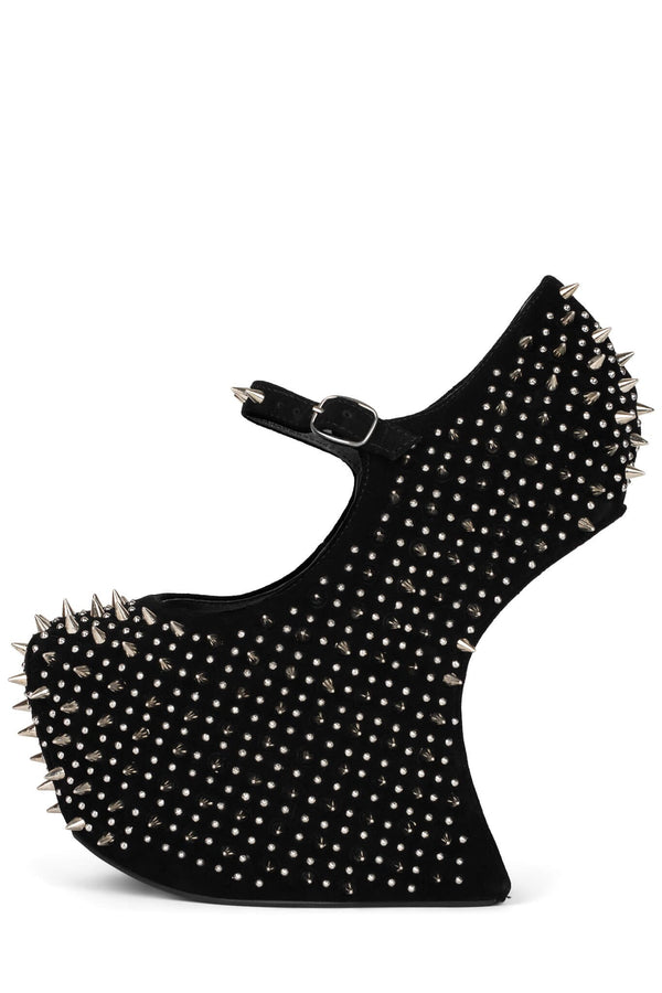 jeffrey campbell PRICKLY Platform Pump Black Suede Silver