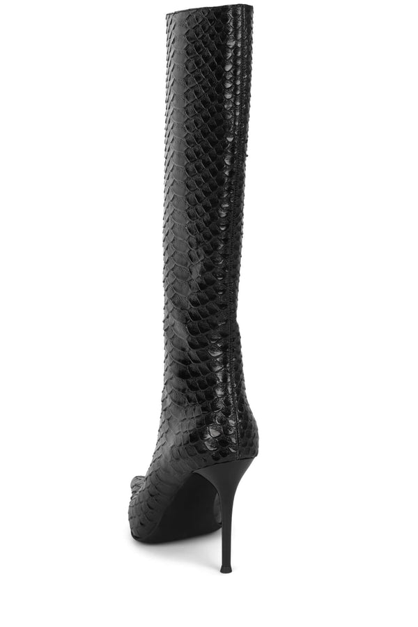 Jeffrey Campbell PROPOSAL Knee-High Boot Black Snake