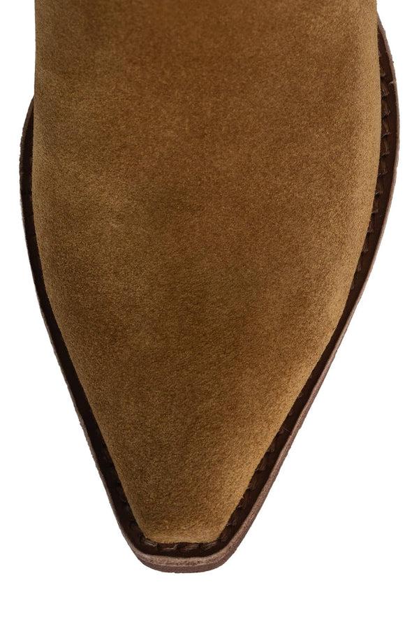 Jeffrey Campbell RANCHER-K Knee-High Boot Tan Suede Brown Stack