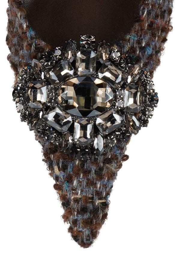 Jeffrey Campbell REGARDS Slingback Heel Grey Multi Tweed