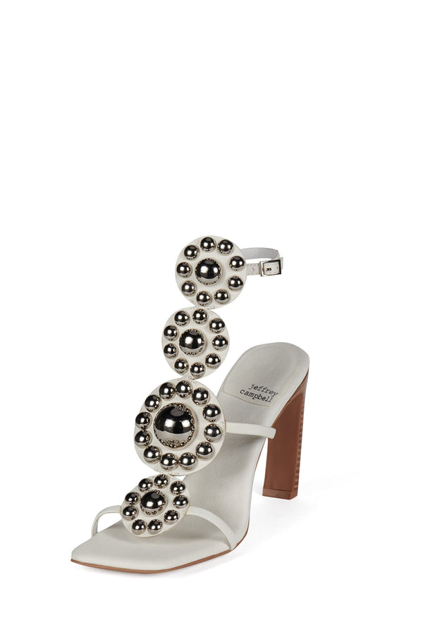 Jeffrey Campbell RENFRI-H Heeled Sandal White Silver
