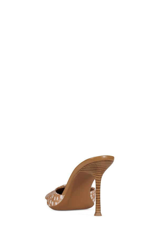 Jeffrey Campbell ROBYN-F Heeled Mule Tan White Spot