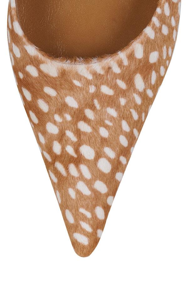 Jeffrey Campbell ROBYN-F Heeled Mule Tan White Spot