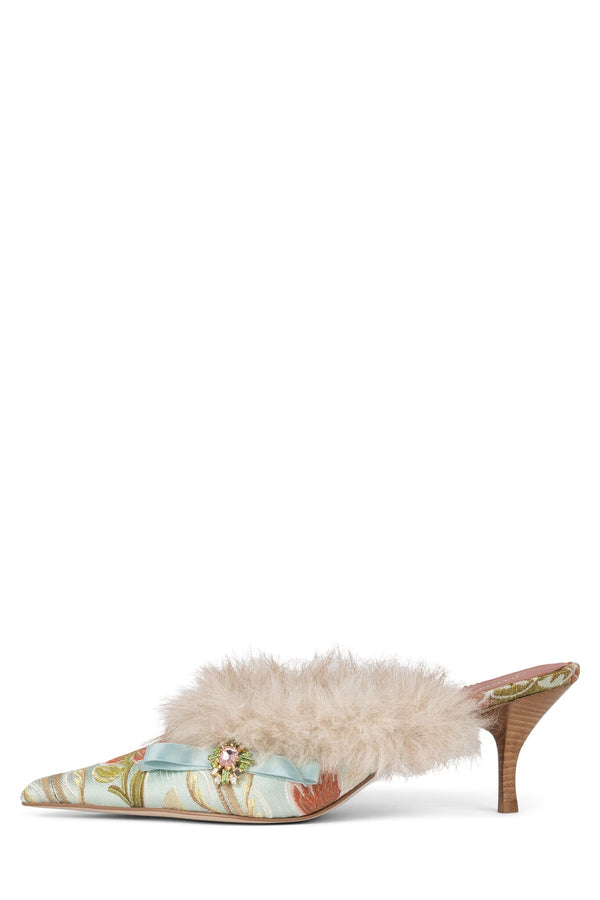 jeffrey campbell ROCAILLIE Heeled Mule Baby Blue Grey Combo