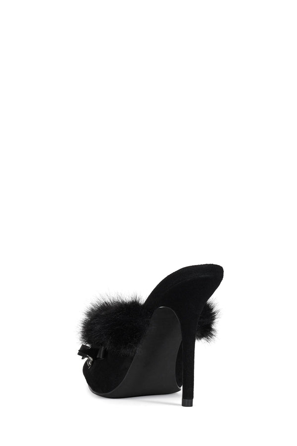 Jeffrey Campbell ROCOCO-HI Heeled Mule Black Suede Combo