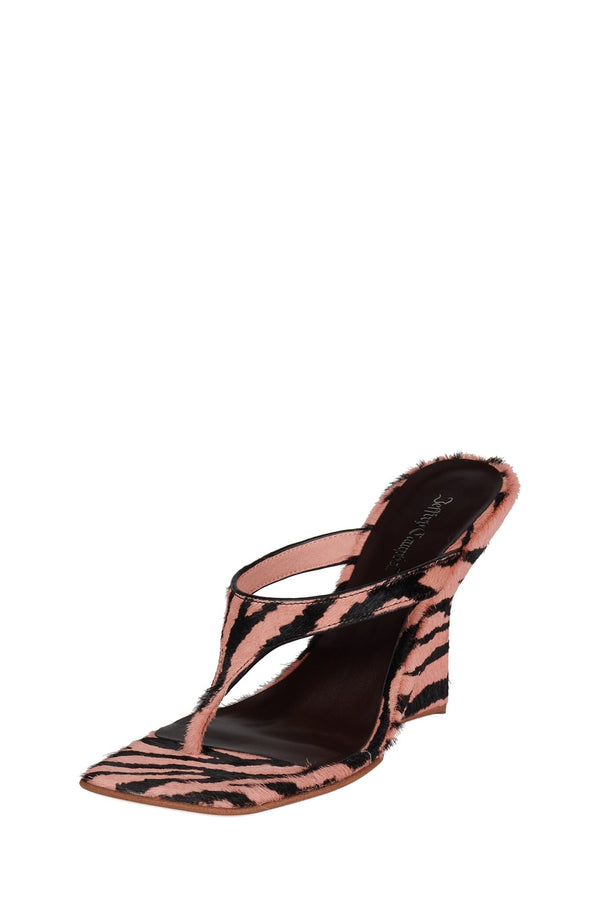 Jeffrey Campbell ROMEE-F Wedge Sandal Pink Black Zebra