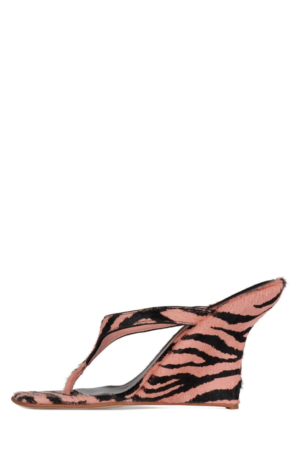 jeffrey campbell ROMEE-F Wedge Sandal Pink Black Zebra