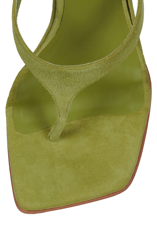 Jeffrey Campbell ROMEE Wedge Sandal Chartreuse Suede