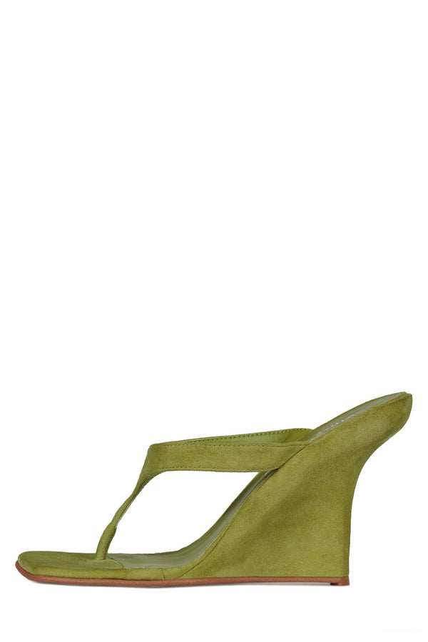 jeffrey campbell ROMEE Wedge Sandal Chartreuse Suede
