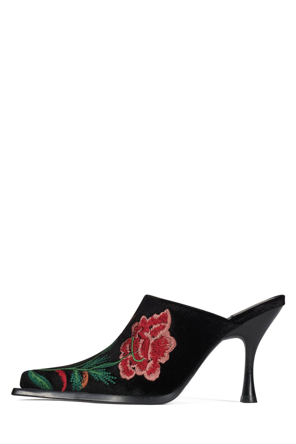 jeffrey campbell SAVANNAH Heeled Mule Black Velvet Floral Multi