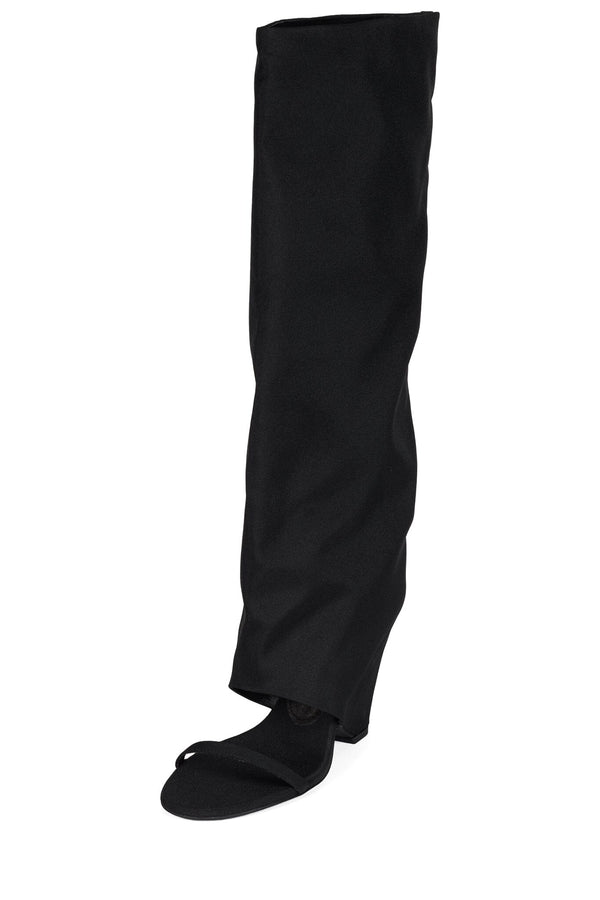 Jeffrey Campbell SHROUD Knee-High Boot Black Fabric Combo