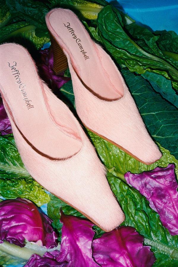 Jeffrey Campbell SLEUTH-F Heeled Mule Pink Long Hair