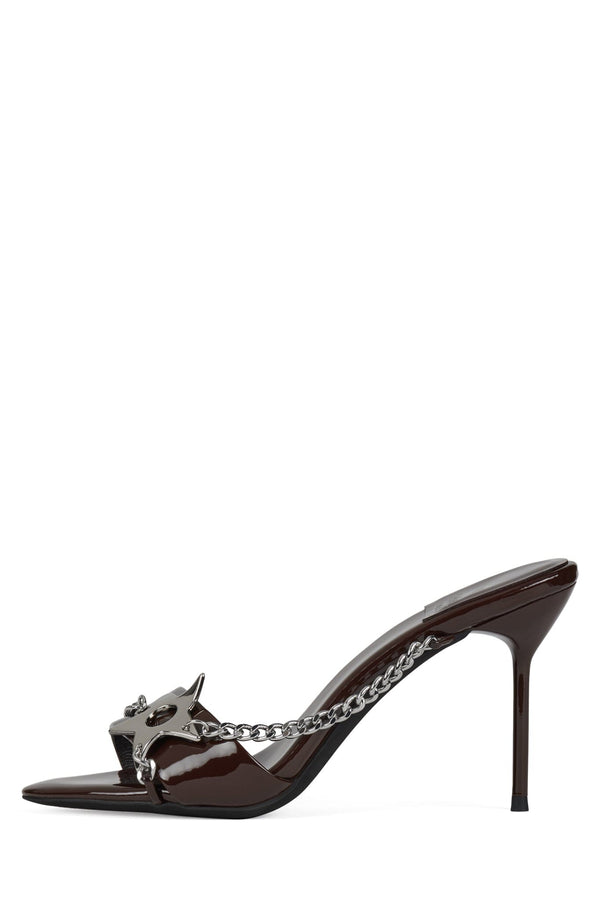 jeffrey campbell SOIRE-O Heeled Sandal Cherry Red Patent Silver