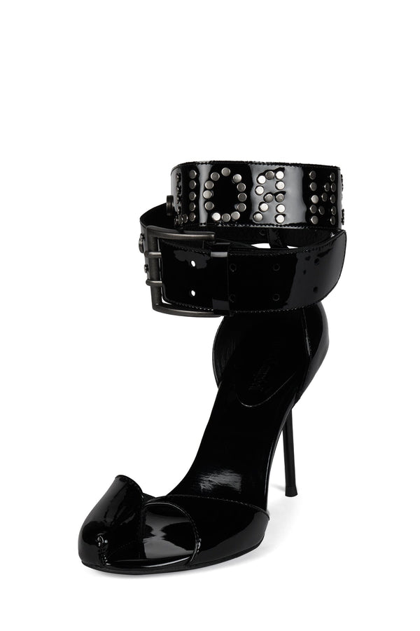 Jeffrey Campbell STAGE-DIVE Heeled Sandal Black Patent