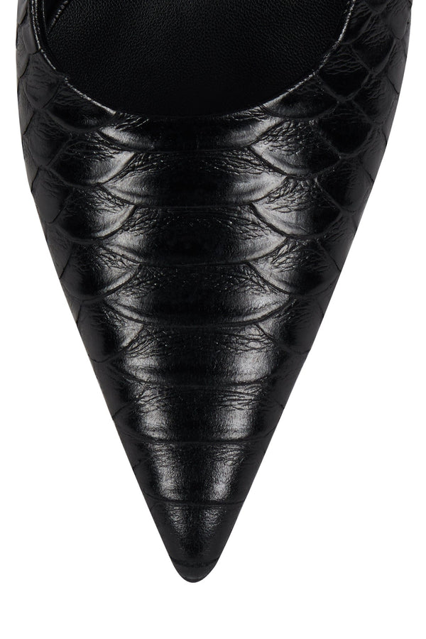 Jeffrey Campbell SURPASS Slingback Heel Black Snake