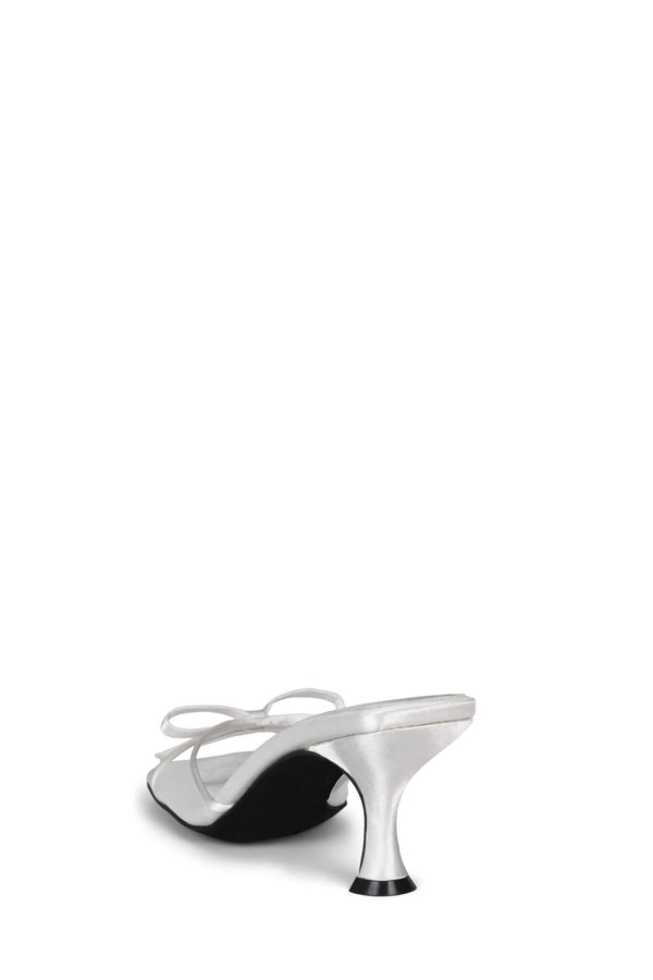 Jeffrey Campbell SWEET-ON-U Heeled Sandal White Satin Combo