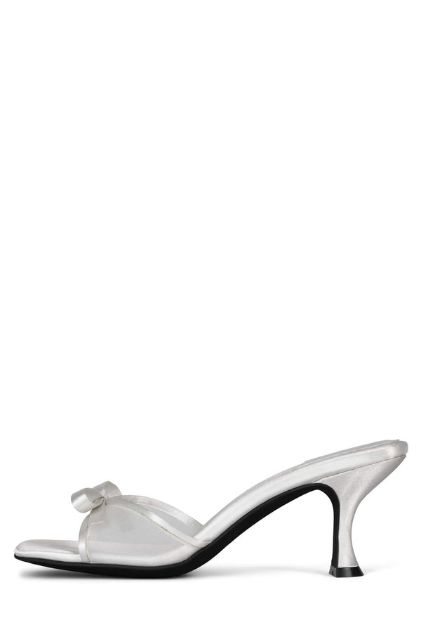 jeffrey campbell SWEET-ON-U Heeled Sandal White Satin Combo