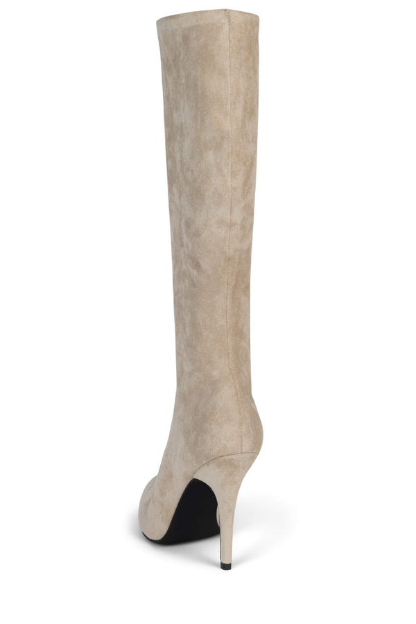 Jeffrey Campbell SWEETUMS Knee-High Boot Beige Suede