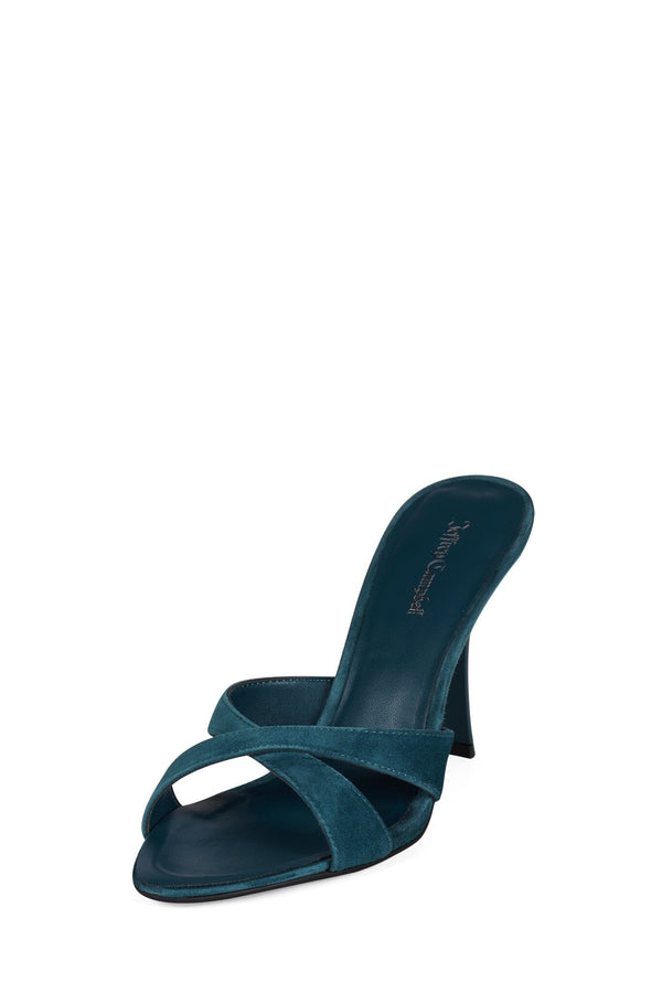 Jeffrey Campbell SYMONE Heeled Sandal Dusty Turquoise Suede