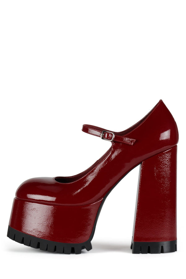 jeffrey campbell TEMPERS Platform Mary-Jane Wine Crinkle Patent