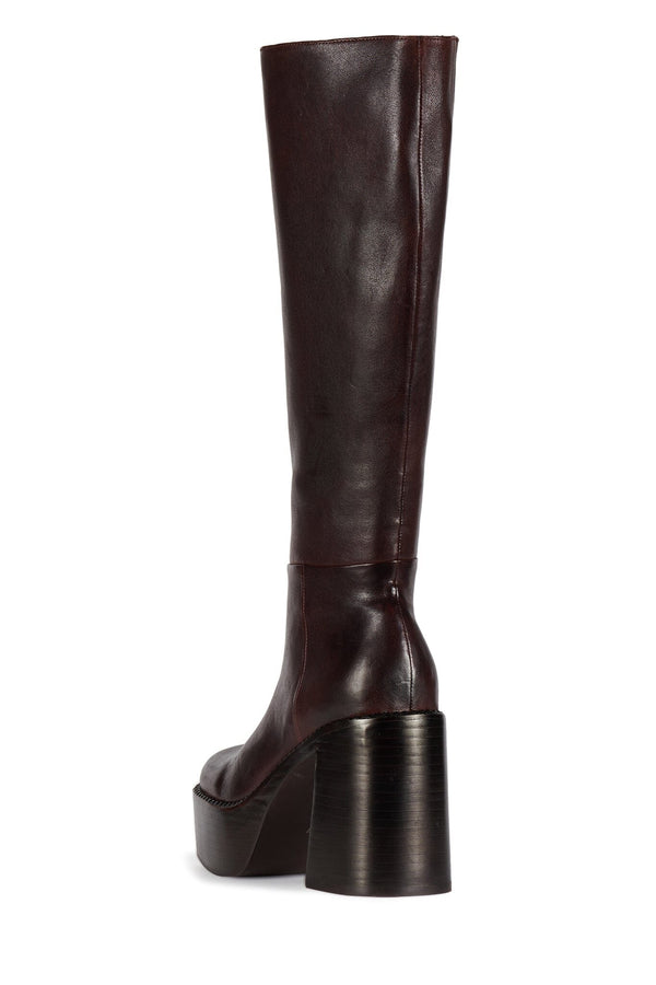 Jeffrey Campbell THE-BAND Knee-High Boot Black Natural Stack
