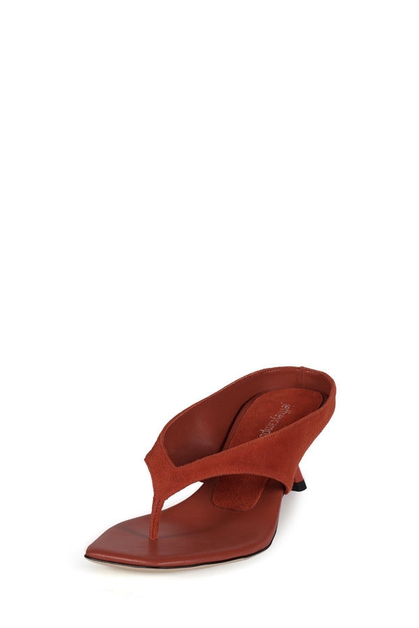 Jeffrey Campbell THONG-SONG Heeled Sandal Bright Orange Suede