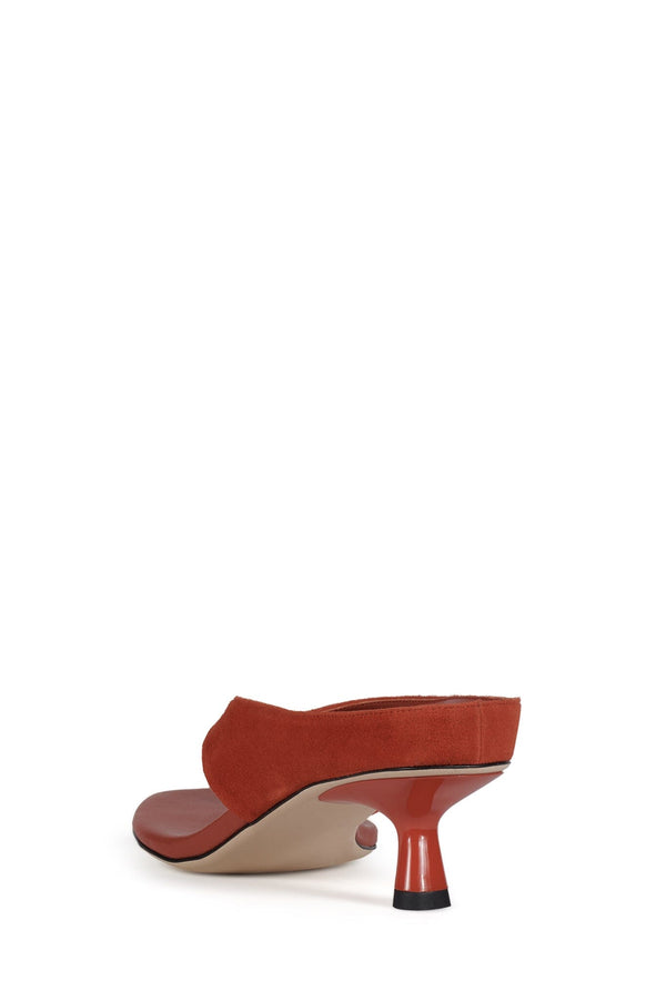 Jeffrey Campbell THONG-SONG Heeled Sandal Bright Orange Suede